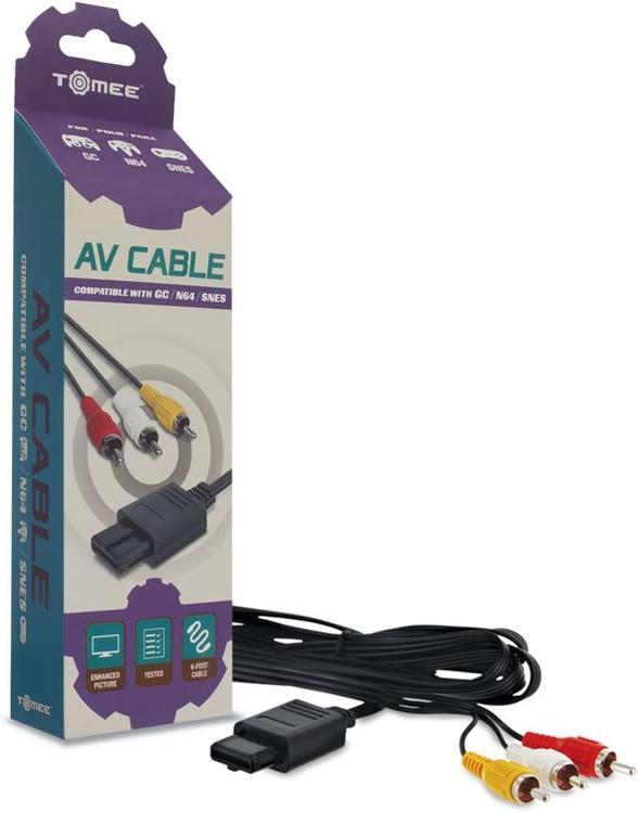 Tomee  -  Câble audio vidéo (AV) pour SNES / N64 / GAMECUBE