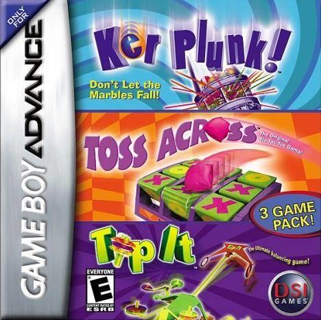 3 GAME PACK !  -  Ker Plunk ! / Toss Across / Tip it    ( Boîte et livret inclus ) (usagé)