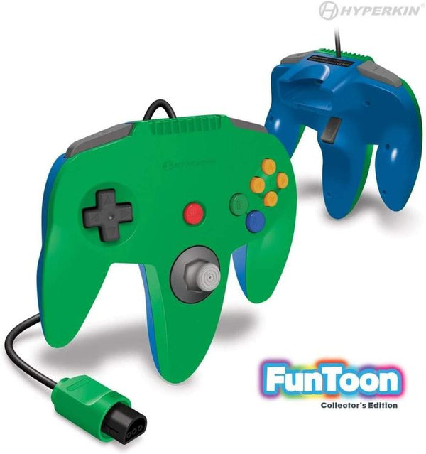 Hyperkin - manette captain premium édition de collection funtoon pour Nintendo 64  -  vert et bleu