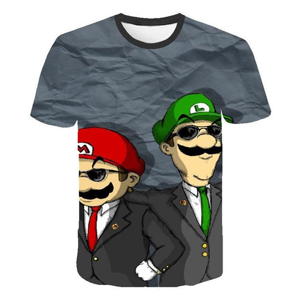 T-shirt de Super Mario Bros.  -  Mario et Luigi avec lunette de soleil ( Grandeur enfants / 13-14 ans )