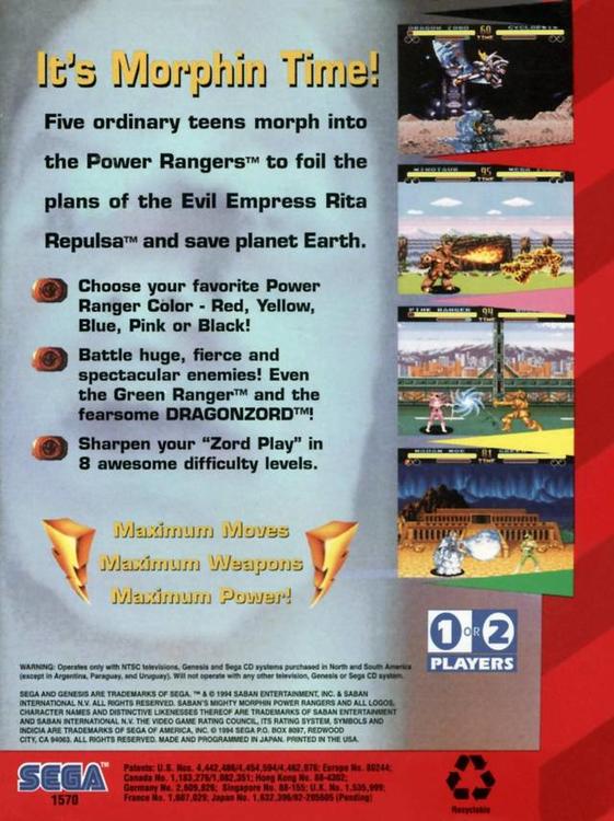 Mighty Morphin Power Rangers (usagé)