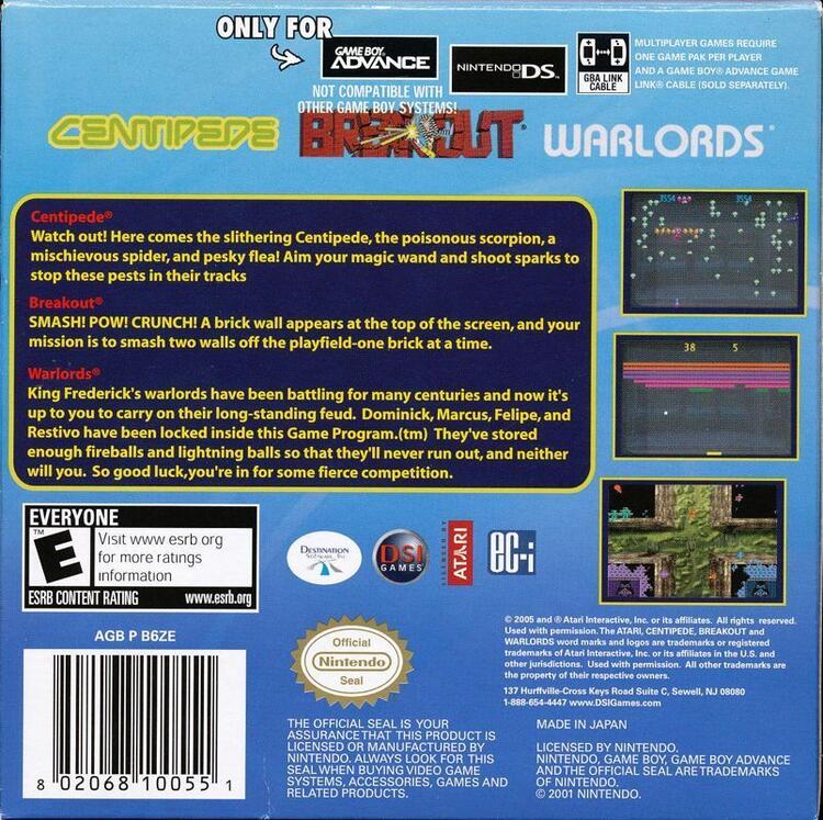 Centipede / Breakout / Warlords (usagé)
