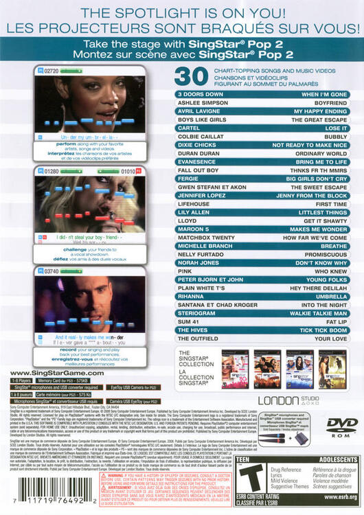 SingStar Pop Vol. 2 [Microphone Required but not included] (used)