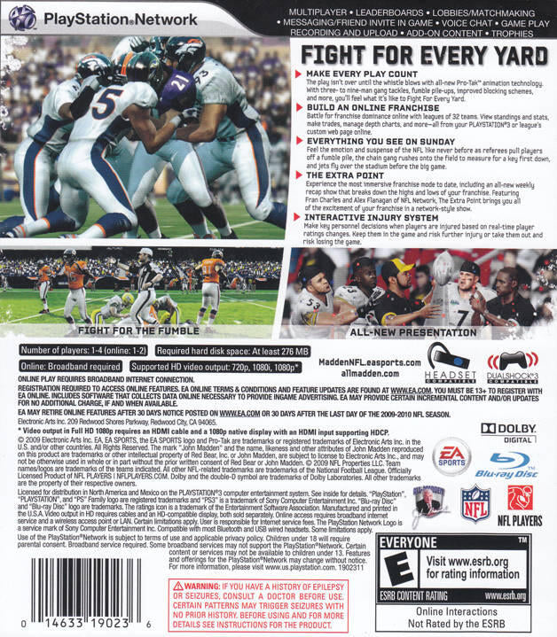 Madden NFL 10 (usagé)