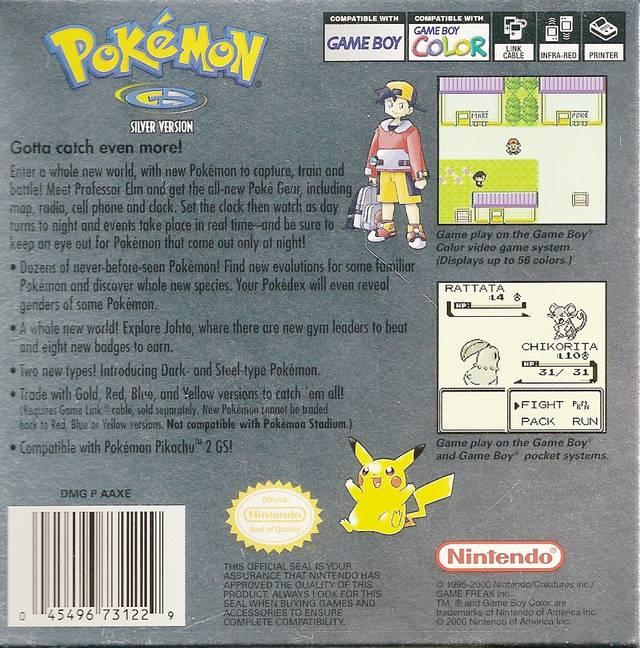 Pokemon Silver Version ( Authentique avec nouvelle batterie ) (usagé)