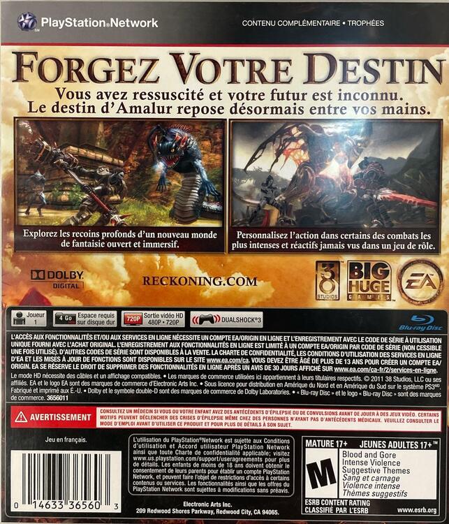 Reckoning:  Les royaumes d'Amalur (usagé)