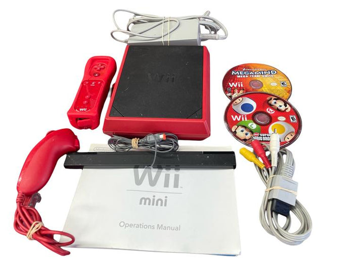Nintendo Wii Mini red console with Super Mario Wii (used)