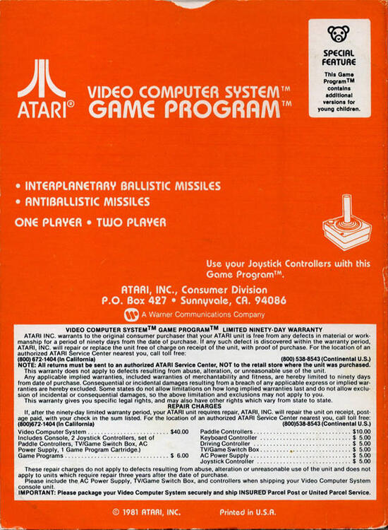 Missile Command (usagé)
