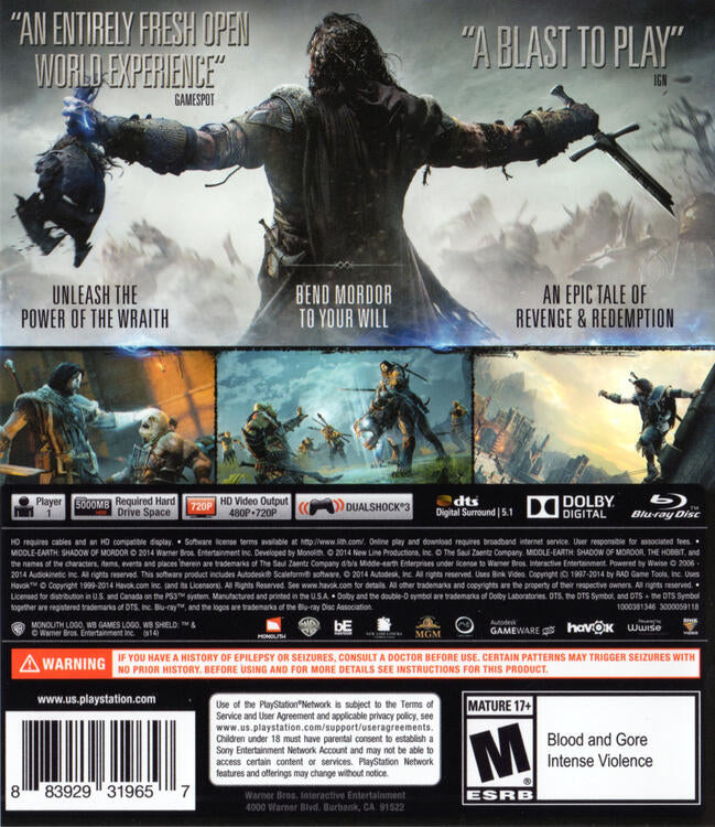 Middle-Earth: Shadow of Mordor (usagé)