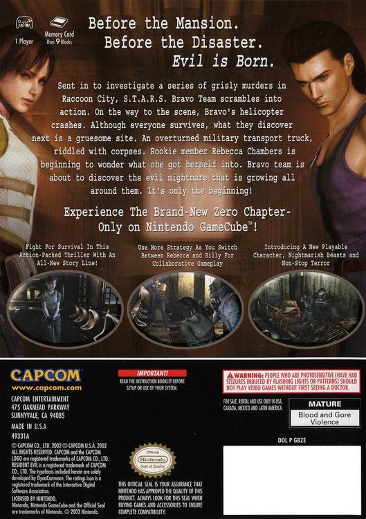 RESIDENT EVIL ZERO (usagé)