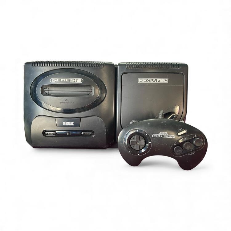 Sega CD System Console Model 2 Top load (MK-4102) Tested & Working With Sega Genesis System included (Bundle) (used)
