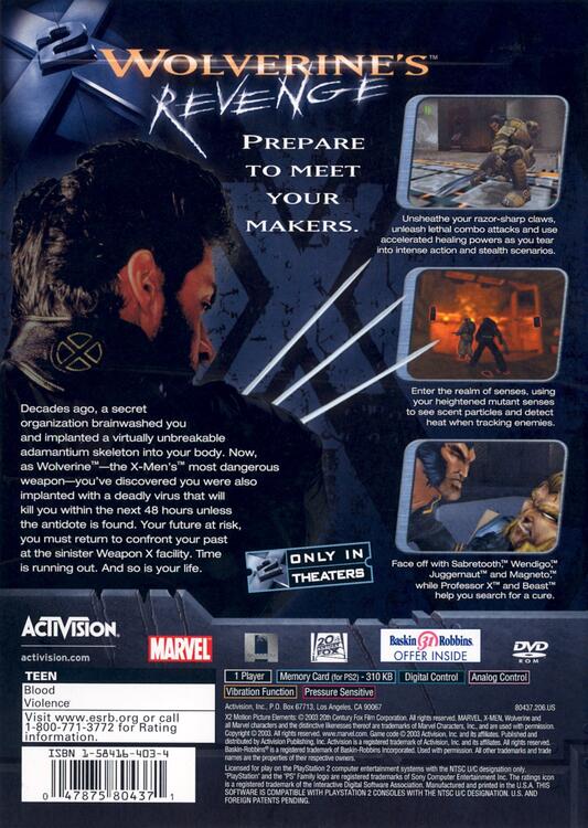 X2: Wolverine's Revenge (usagé)