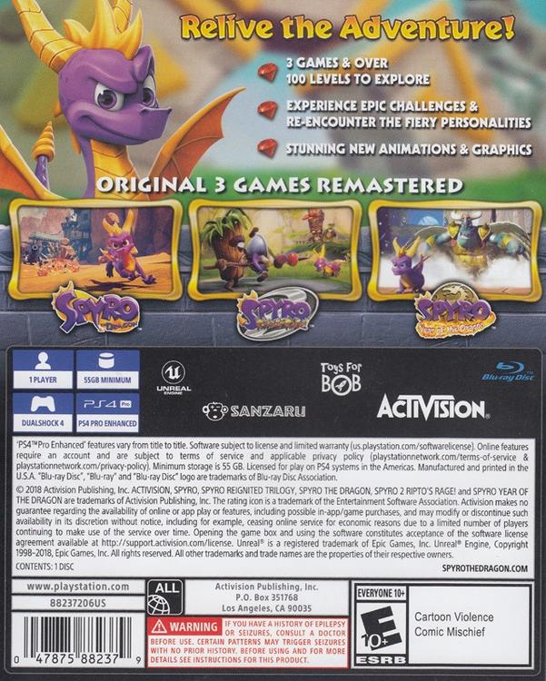 SPYRO - REIGNITED TRILOGY (usagé)