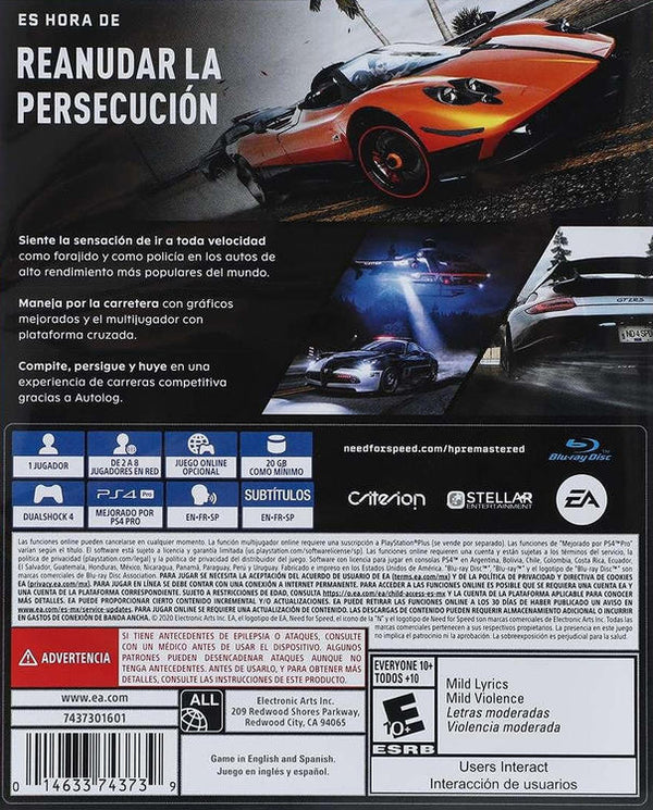 Need For Speed Hot Pursuit Remastered - Xbox One - Version Française Neuve Sous Blister