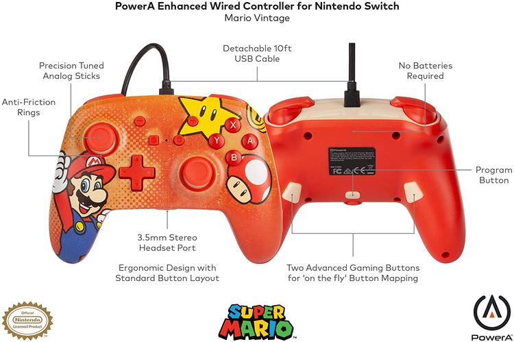 Power A - Enhanced Wired Controller For Nintendo Switch [Red]