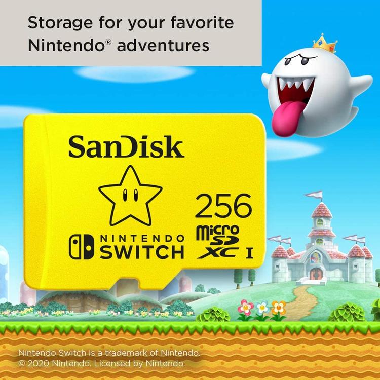 SanDisk - Carte mémoire microSHXC 1 Super Mario super star - 256GB