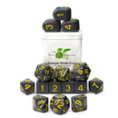 Role 4 Initiative - 15 Polyhedral Dice Set - Opaque Dark Gray W/ Yellow