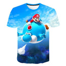 T-shirt de Super Mario Galaxy 2  -  Mario sur Yoshi bleu gonflé 2