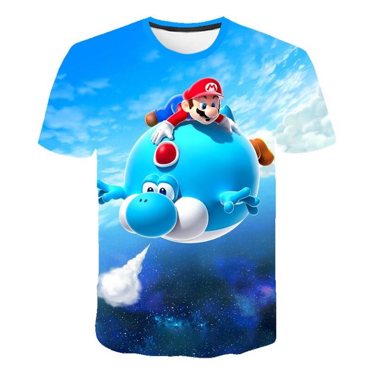 Super Mario Galaxy 2 T-shirt - Mario on Inflated Blue Yoshi 2