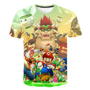 T-shirt vert et jaune de personnages de Super Mario Bros.