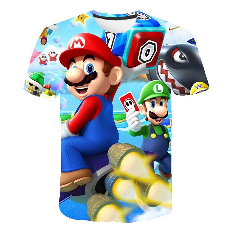 Super Mario Bros. and Luigi playing cards T-shirt