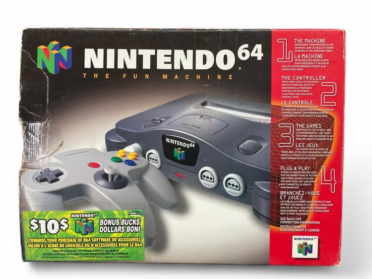 Nintendo 64 Home Console System Complete in Box With Very Tight Original Joystick (used)
