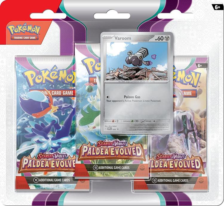 Pokémon - 3 Packs Blister  -  Scarlet & Violet  -  Paldea Evolved  ( Tinkatink - Varoom )