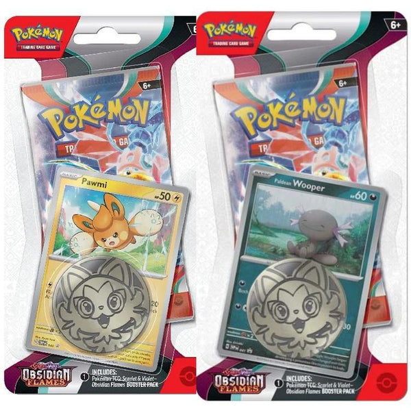 Pokémon - Checklane Blister  -  Scarlet & Violet  -  Obsidian Flames  ( Pawmi -  Paldean Wooper )