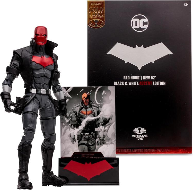 McFarlane - Gold Label collection  -  Figurine action de 17.8cm  -  DC Multiverse  -  New 52  -  Red Hood Black & White Accent Edition  (Authenticated Limited Edition - 7400 PCS)