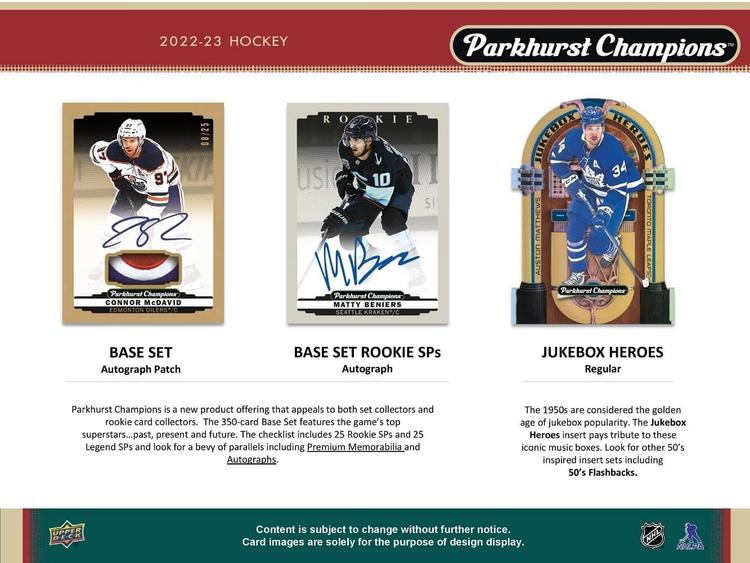 Upper Deck - Booster Hobby - 2022-23 Hockey Parkhurst Champions