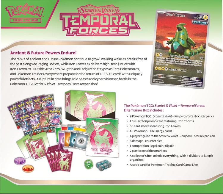 Pokémon - Elite Trainer Box  -  Scarlet & Violet  -  Temporal Forces  -  Iron Thorns