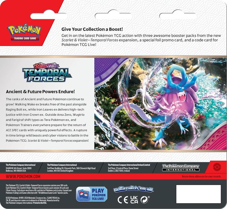 Pokémon - 3 Packs Blister  -  Scarlet & Violet  -  Temporal Forces