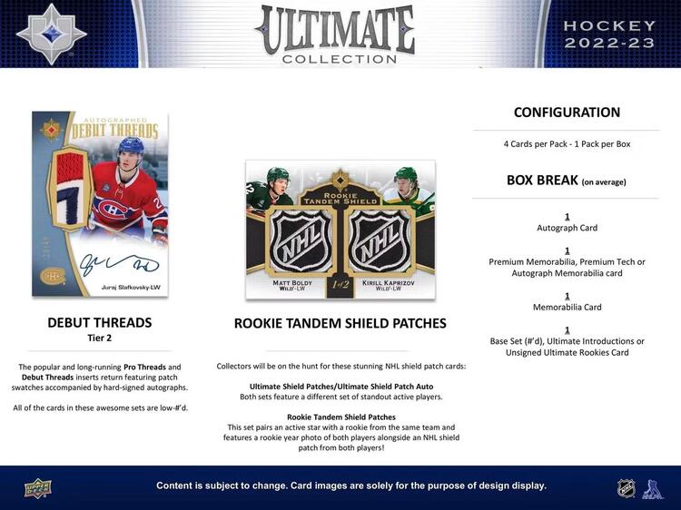 Upper Deck - Hobby Booster Box - 2022-23 Hockey Ultimate collection