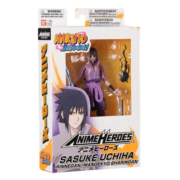 Bandai - Figurine d'action de 15 cm  -  Anime Heroes  -  Naruto Shippuden  -  Sasuke Uchiha Rinnegan / Mangekyo Sharingan