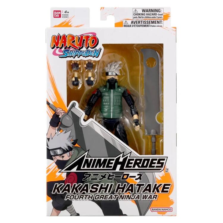 Bandai - Figurine d'action de 15 cm  -  Anime Heroes  -  Naruto Shippuden  -  Kakashi Hatake Fourth Great Ninja War