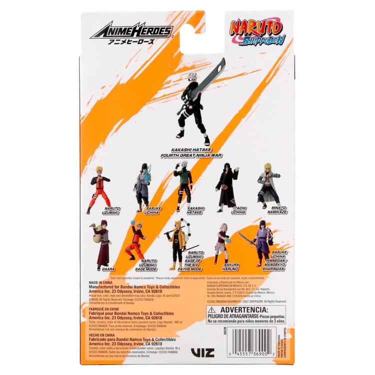 Bandai - Figurine d'action de 15 cm  -  Anime Heroes  -  Naruto Shippuden  -  Kakashi Hatake Fourth Great Ninja War