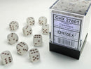 Chessex - Ensemble de 36 dés 6  -  12mm  -  Frosted Clear / Black