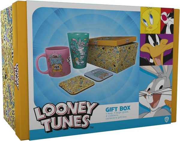 ABYstyle - Gift Box with 285 ml Cup + 1 Large 500 ml Glass + 2 Coasters - Looney Tunes