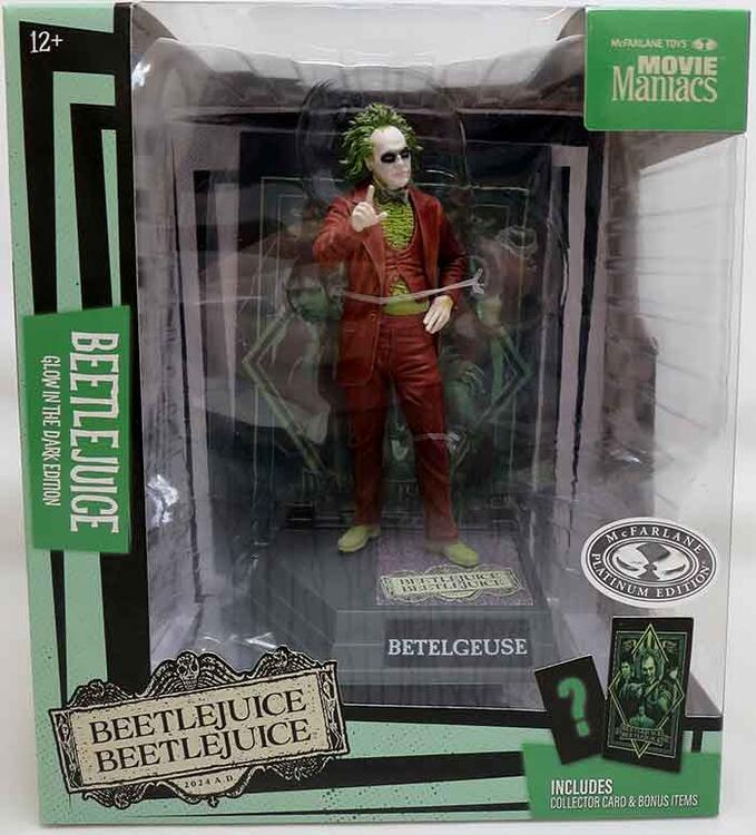 McFarlane Toys Platinum Edition - Movie Maniacs  -  Figurine statue de 17.8cm  -  Beetlejuice Beetlejuice Glow in the Dark Edition  -  Betelgeuse