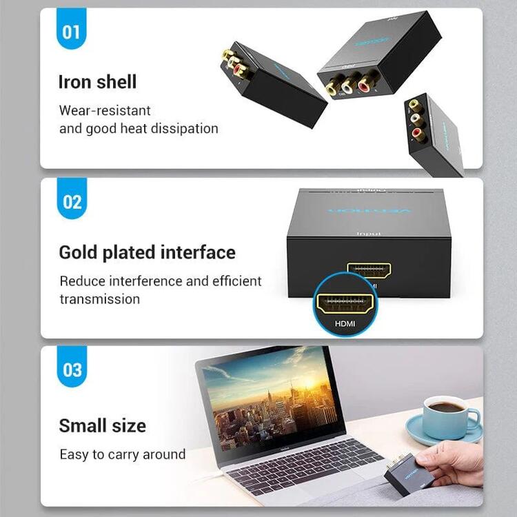Vention - HDMI to Audio/Video (AV) Up Scaler Converter