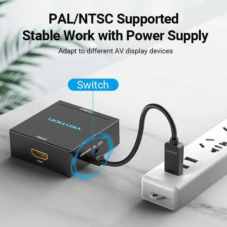 Vention - HDMI to Audio/Video (AV) Up Scaler Converter