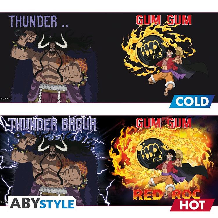 ABYstyle - Grande tasse thermo-réactive de 460 ml  -  One Piece  -  Luffy vs Kaido