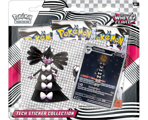 Pokémon - 3 Packs Blister Tech Sticker Collection - Scarlet & Violet - White Flare - Gothitelle