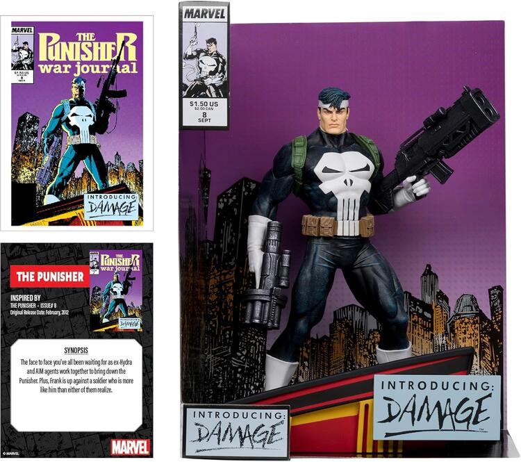 McFarlane Toys - 30cm Figure Statue with Comic Book - Marvel The Punisher War Journal Inspired by Issue