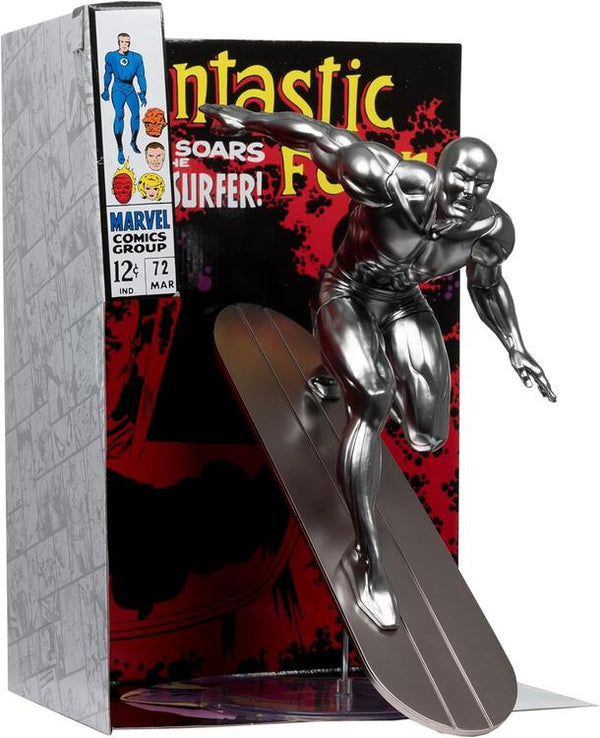 McFarlane Toys - Figurine Statue de 30cm With Comic Book  -  Marvel Silver Surfer Inspired by Fantastic Four Issue #72
