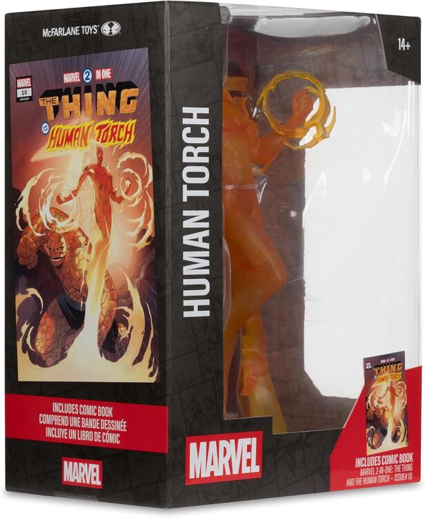 McFarlane Toys - Figurine Statue de 30cm  -  Marvel human Torch  (Includes Comic Book Marvel 2-in-one: the Thing and the Human Torch Issue