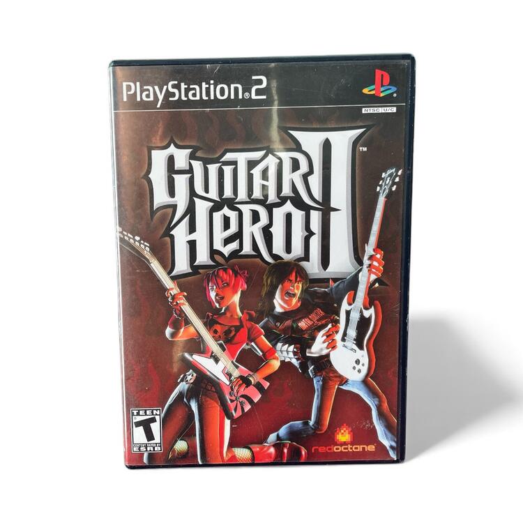 Guitar Hero II - PlayStation 2 Wired Red Gibson Bundle (Tested & Working) (used)