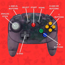 Old Skool - Nintendo 64 (N64) Ultra Wireless Controller Compatible with N64, Switch & USB