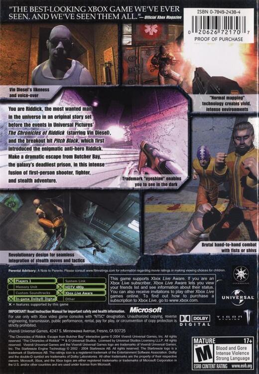 The Chronicles of Riddick: Escape From Butcher Bay [Platinum Hits] (used)