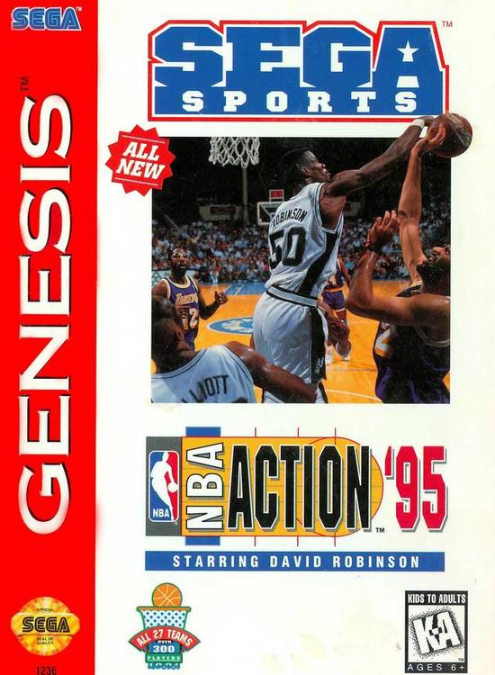 NBA ACTION '95 STARRING DAVID ROBINSON  ( Cartouche seulement ) (usagé)